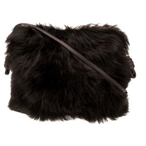 100% AUTHENTIC LOEWE SHEEPSKIN FLAMENCO BAG IN CHOCOLATE BROWN. EXCELLENT CONDIT